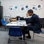 image for President Obama writing his speech after the Sandy Hook massacre