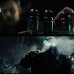 image for In Batman V Superman (2016) , for his fight with Superman , Bruce Wayne prepares Smoke Grenades with letter "Pb" in them . According to Comics "Lead" is the only thing Superman can't see through.