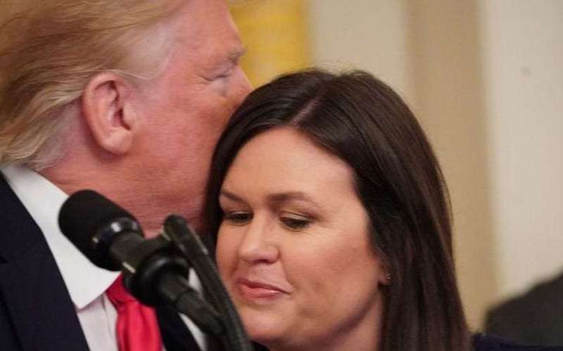 image for Sarah Huckabee Sanders says Trump told her to go to North Korea and take 'one for the team' after Kim Jong Un winked at her