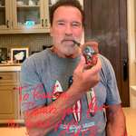 image for I carved and gifted the "Terminator pipe" to Arnold birthday and he sent me a photo.