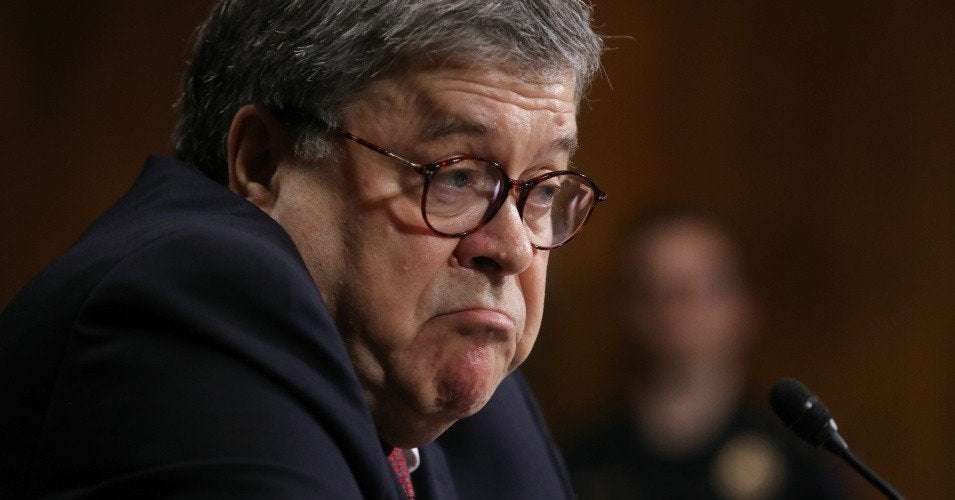 image for Barr Repeatedly Claims He Doesn't Know Whether It's Illegal to Vote Twice Following Trump Comments