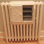 image for Victorian era cast iron radiator with bread warmer