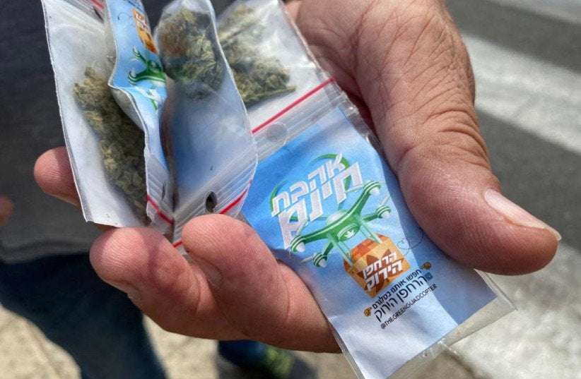 image for Drone drops hundreds of bags of cannabis in Tel Aviv