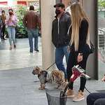 image for Woman casually taking a walk with her Bengal Tiger in one of the fanciest malls in Mexico City.