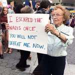 image for a 89 year old holocaust survivor at Union Square, 13th August, 2017