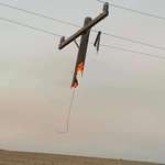 image for Partially burnt down electrical pole near my hometown