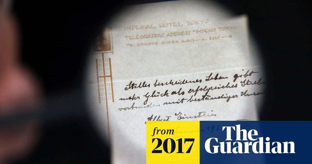 image for 'More valuable than a regular tip': Einstein's handwritten note to courier sells for $1.5m