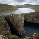 image for The always incredible Trælanípa in the Faroe Islands, it’s also known as the “Flying Lake”