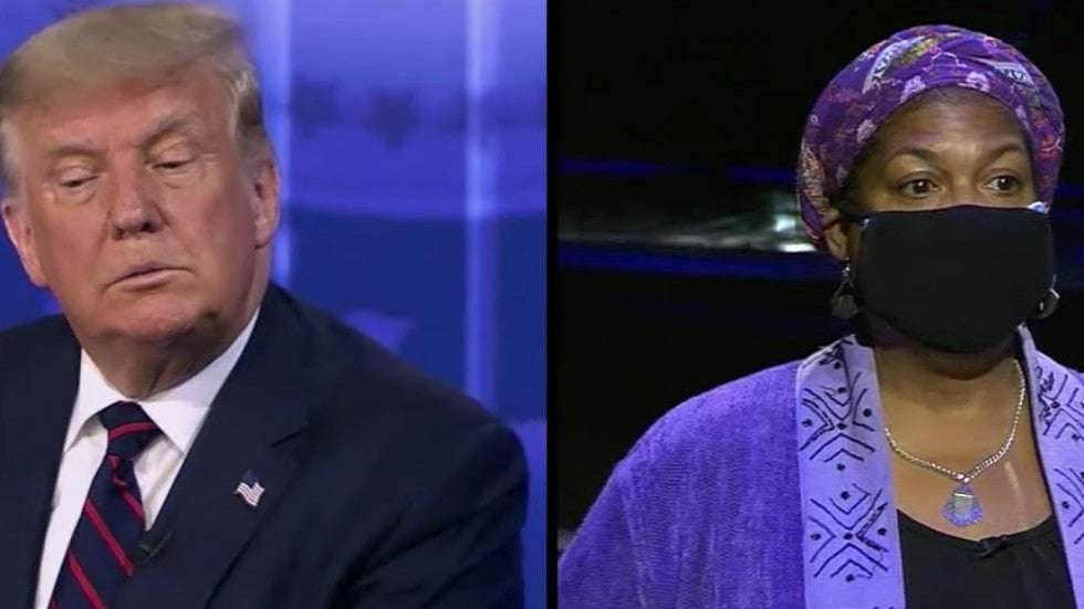 image for Woman says she's voting for Biden because Trump dodged her question in town hall
