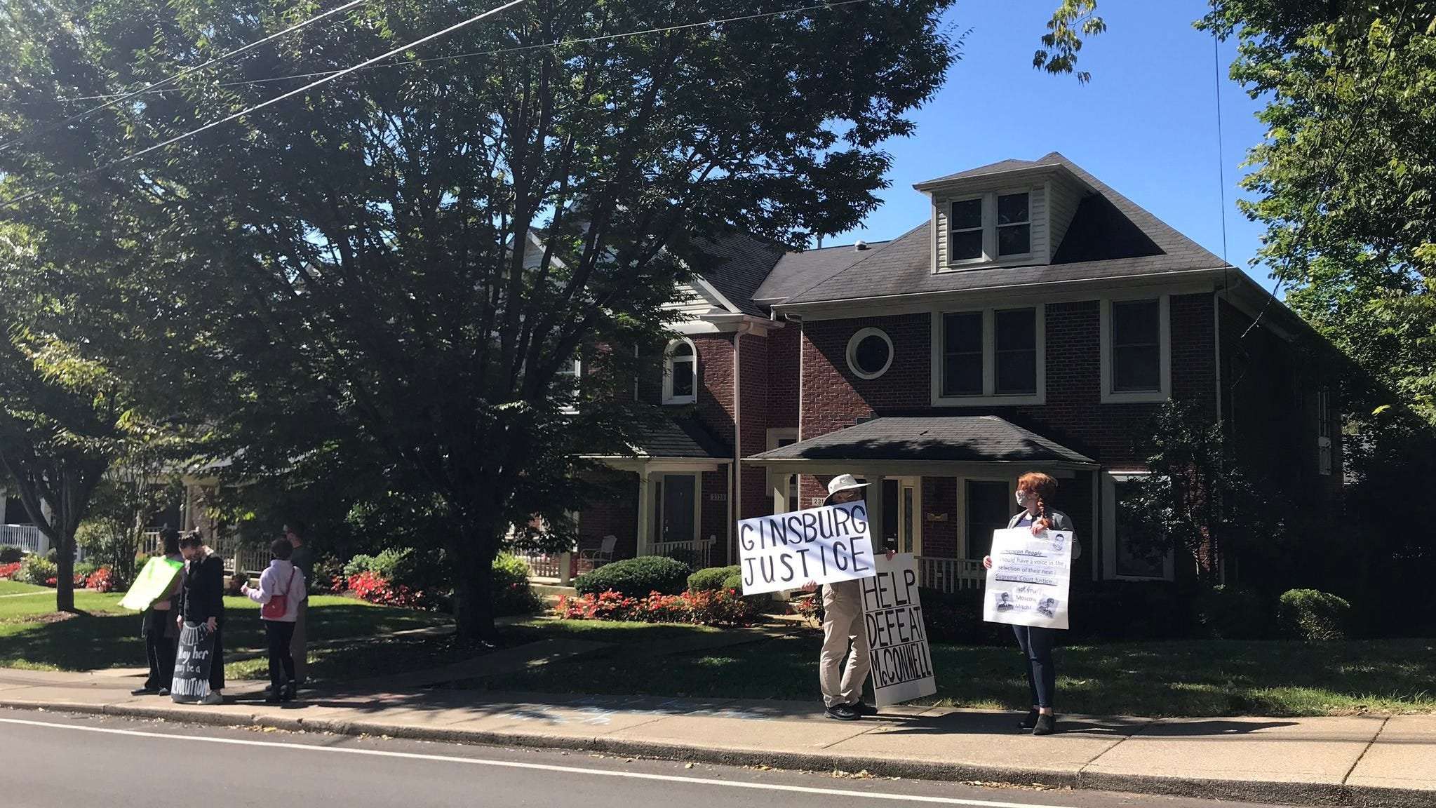 image for Louisville protesters rally outside Mitch McConnell's Louisville home