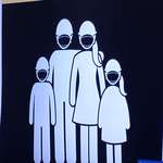 image for To make a cute picture of a family wearing masks