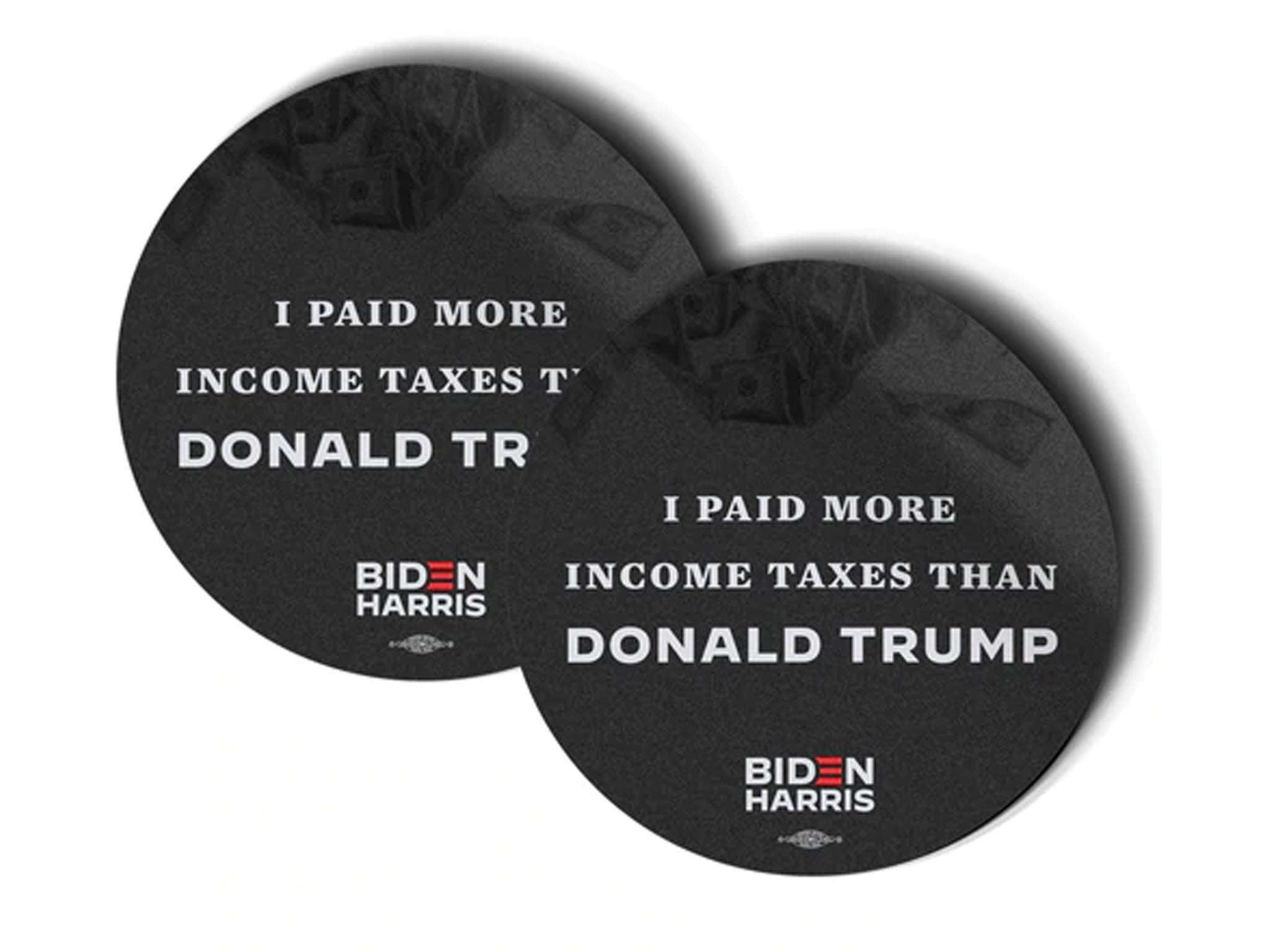 image for Biden campaign begins selling 'I paid more income taxes than Donald Trump' stickers