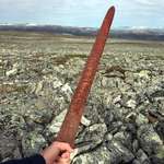 image for Hunter finds 1200 y/o Viking sword. It has been dated between 85 to 950 A.D. “It's unlikely that the sword has reappeared on the surface due to permafrost movement of stones, as it is well preserved without any scratches or bending. It was probably in it's original position between the stones.