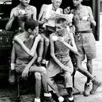 image for Australian soldiers after being liberated from a Japanese concentration camp in 1945