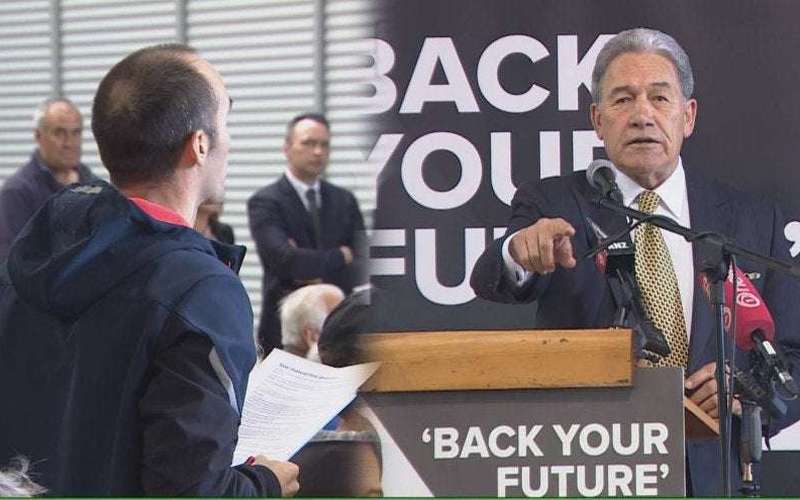image for 'Sorry sunshine, wrong place' – Winston Peters shuts down American Covid-19 denier at campaign event