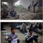 image for Two volunteers in India give lessons to poor children under the bridge for free
