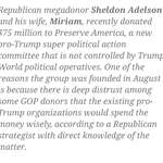 image for Republican donors don't trust Trump with money, create separate Super PAC to get Trump reelected