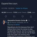 image for AOC says the Democrats need to grow some stones and expand the Supreme Court.