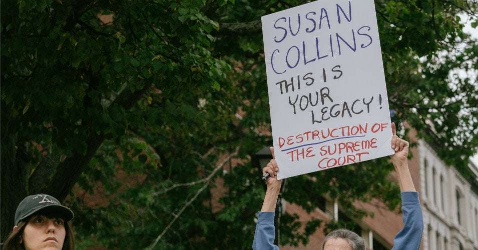 image for 'We. Will. Vote. Her. Out.': Maine Progressives Not Fooled Even a Little Bit by Susan Collins' Cynical Vote on Barrett