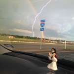 image for Went to take a picture of the rainbow and lightning struck at the same time!