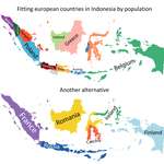 image for Fitting european countries in Indonesia by population, Indonesia is huge [OC]