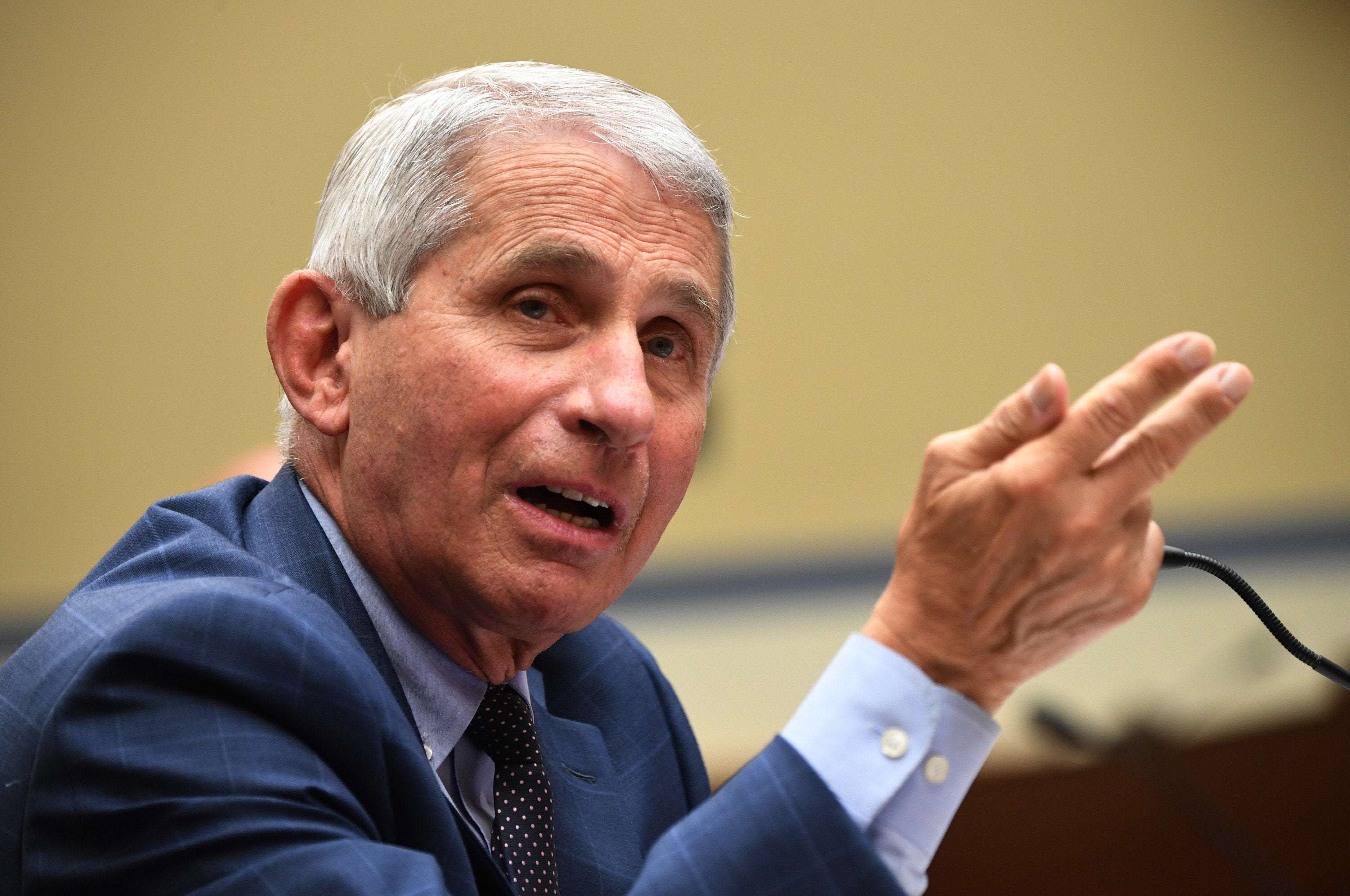 image for Dr Anthony Fauci is the only figure to find his approval rating rise after being associated with Donald Trump