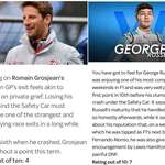 image for Sky F1 driver ratings after Grosjean and Russell crashed behind the Safery Car