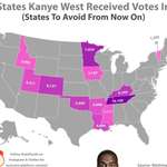 image for States Kanye West Received Votes In [OC]