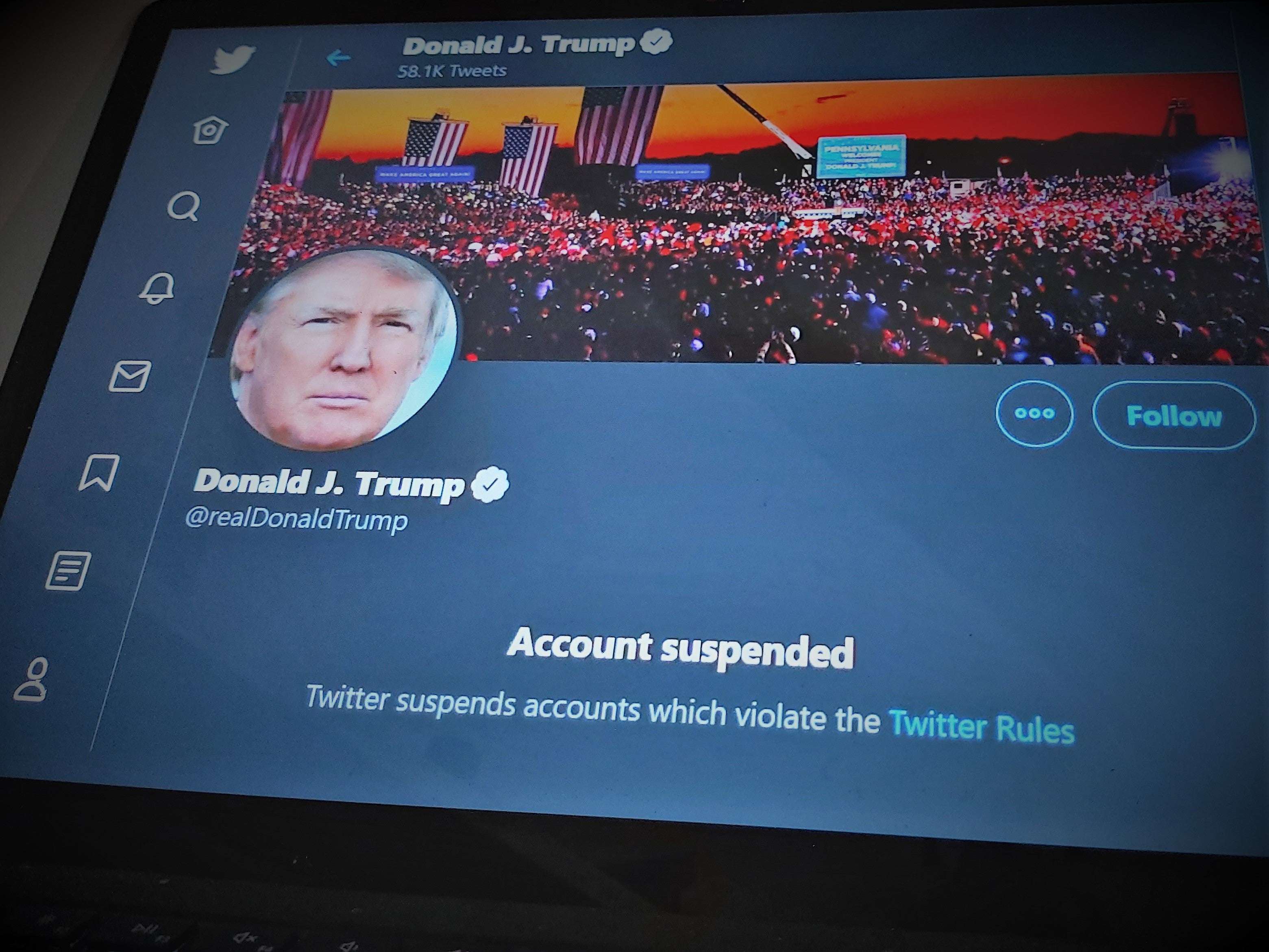 image for Trump could be banned from Twitter after he leaves office, company's rules indicate