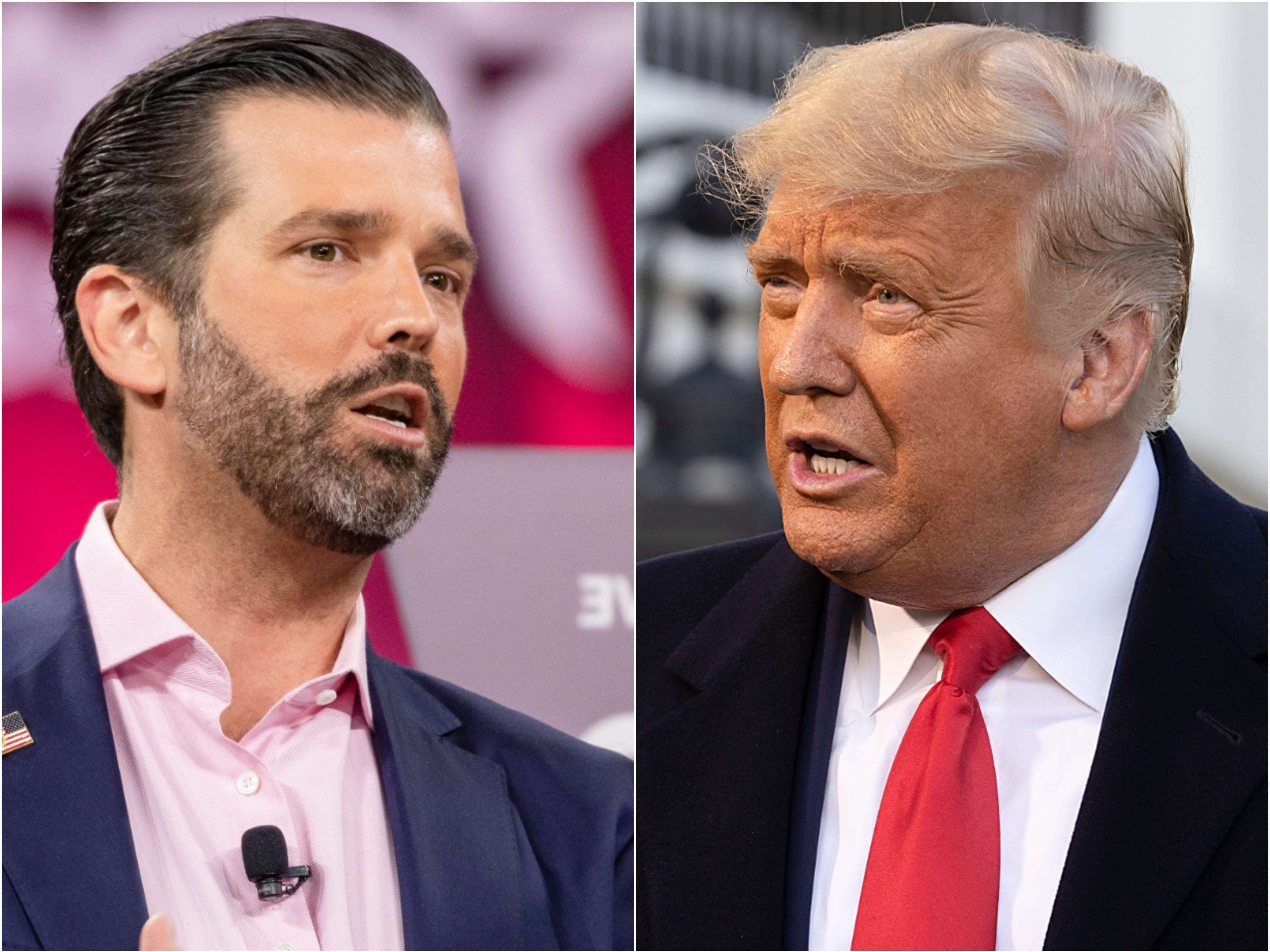 image for Donald Trump and his son Donald Trump Jr., without evidence, accuse Pfizer of deliberately waiting until after Election Day to release its COVID-19 vaccine trial results