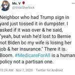 image for Trump supporter: "I wish Bernie had won the primary because my wife's losing her job/insurance which is Biden's fault somehow"