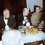 image for Roosevelt and Stalin attending Churchill's birthday party