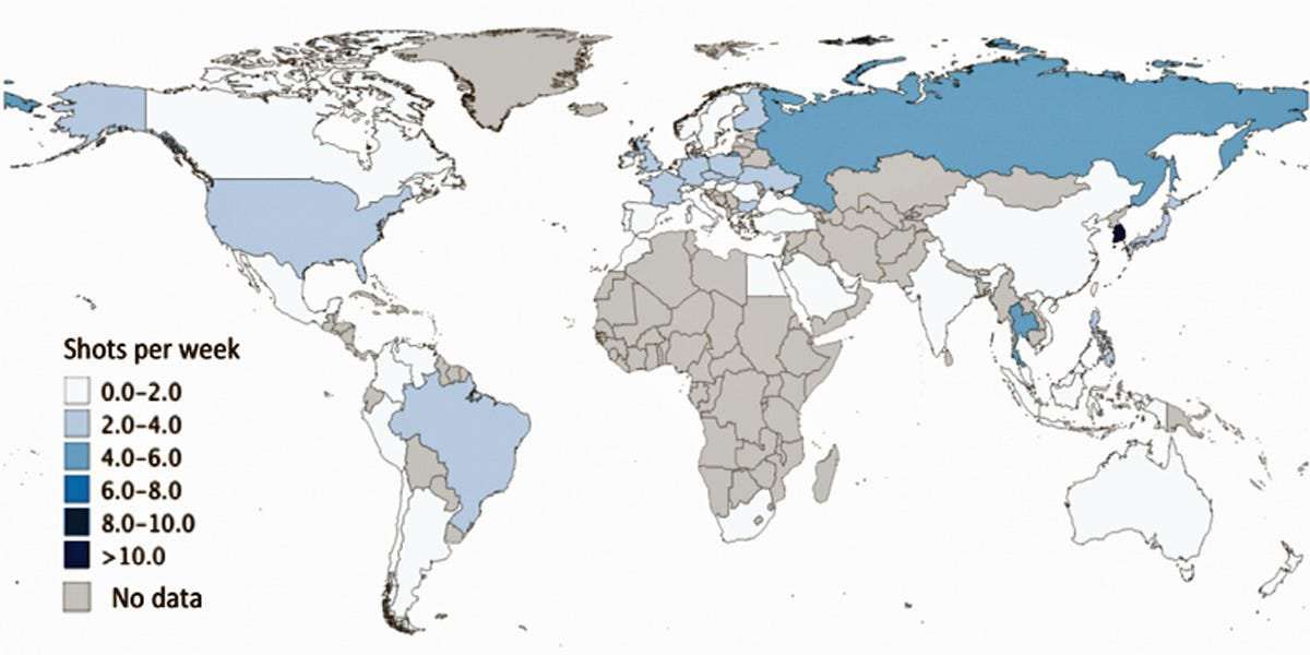 image for Here Are The Countries That Drink The Most Hard Liquor [MAP]