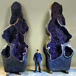 image for A pair of absolutely behemoth Amethyst geodes standing at 17 feet tall each, from Uruguay!