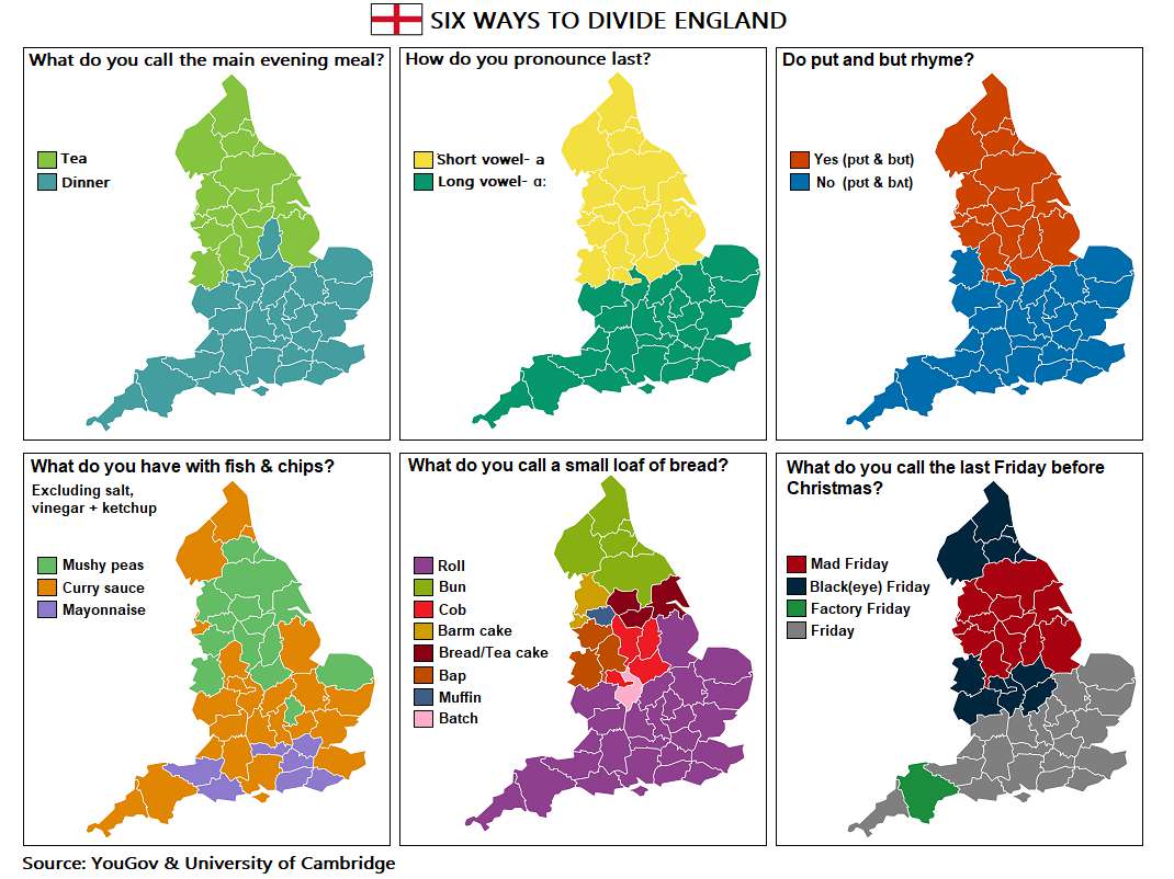 image showing Six ways to divide England