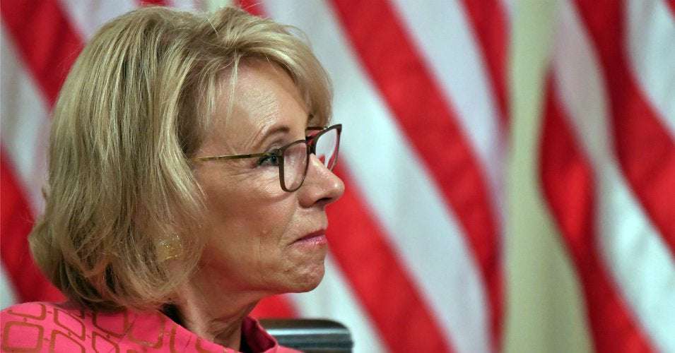 image for 'Bye-Bye, Betsy DeVos. You Won't Be Missed,' Says Sanders as Billionaire Education Secretary Attacks Push for Tuition-Free College