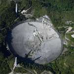 image for Arecibo antennas fall in to dish