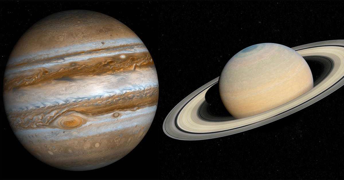 image for Jupiter and Saturn will come within 0.1 degrees of each other, forming the first visible "double planet" in 800 years