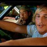 image for In 'Dazed and Confused' (1993) when Matthew McConaughey said "Hey, watch the leather, man!" and starts laughing he was high for real. He recently talked about it in a Howard Stern interview.