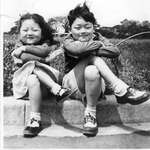image for dad and aunt ne being kids in late 40s/early 50s japan