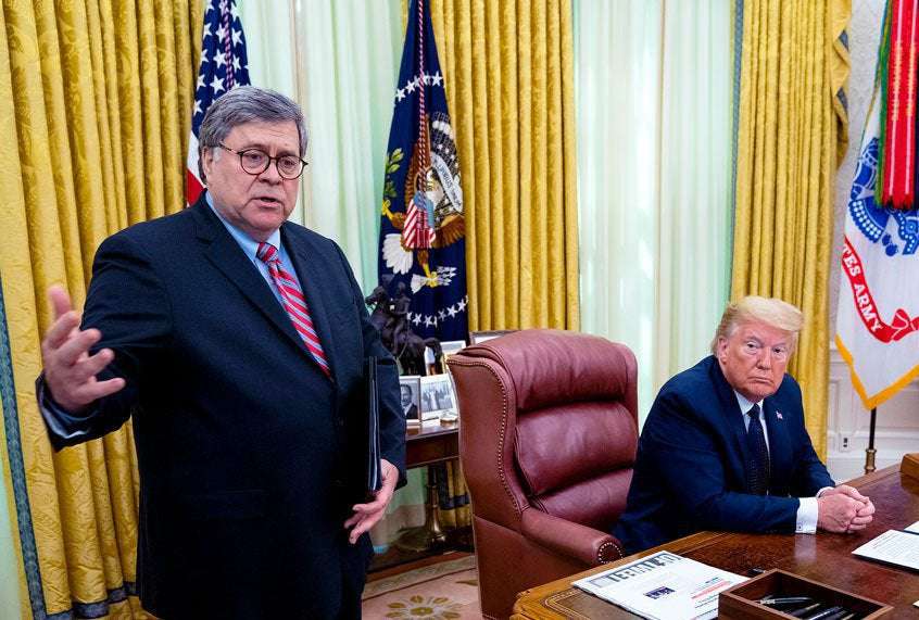 image for In new court filing, Bill Barr accused of arresting impeachment witnesses to shield Trump