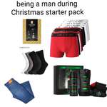 image for Being a man during Christmas starter pack
