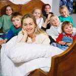 image for President of the European Commission Ursula von der Leyen with her 7 children, early 2000s