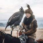 image for There are 10 female eagle hunters left in Mongolia. One of them is 15 year old Zamanbol who uses her golden eagle to catch foxes and other small animals in the Altai Mountains