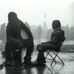 image for I love this pic of Han & Chewie on the set of Solo