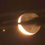 image for Our moon with Jupiter and its moons.