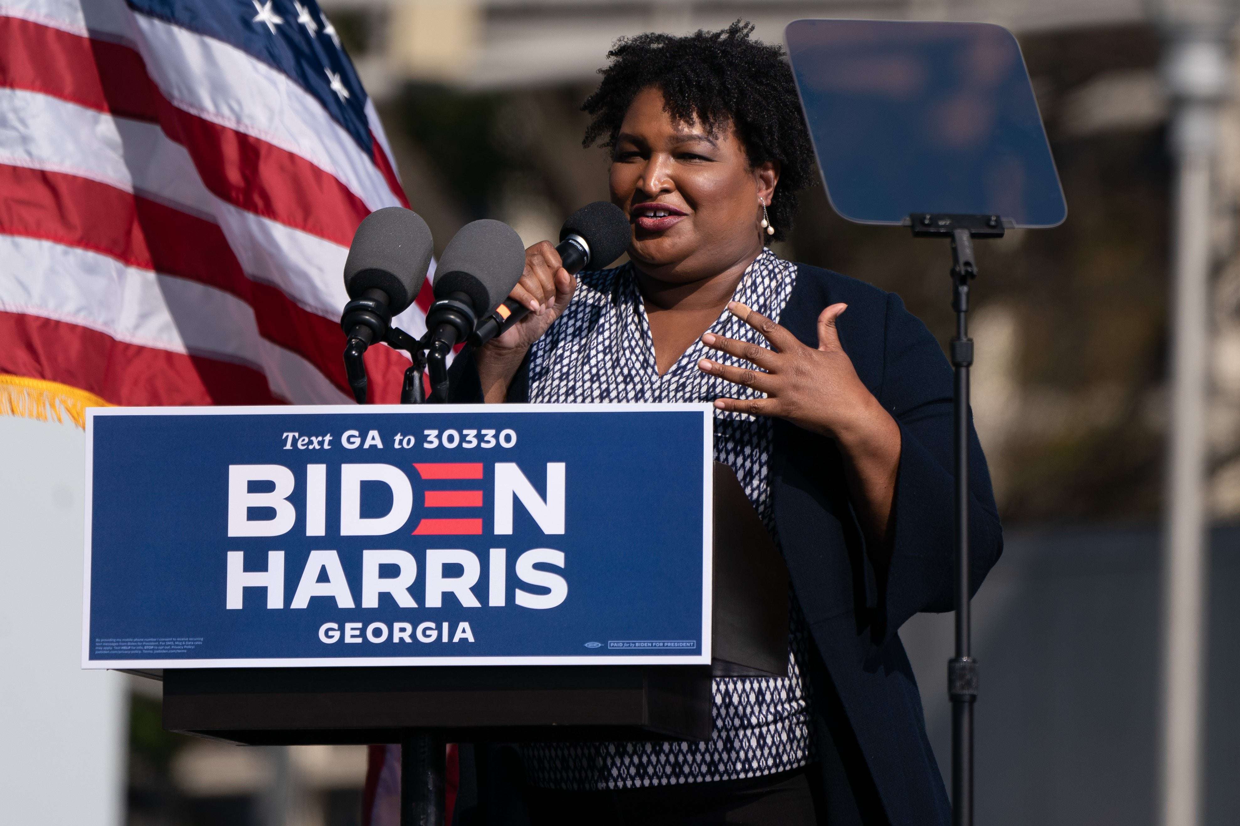 image for ‘Across our state we roared’: Stacey Abrams celebrates Georgia result