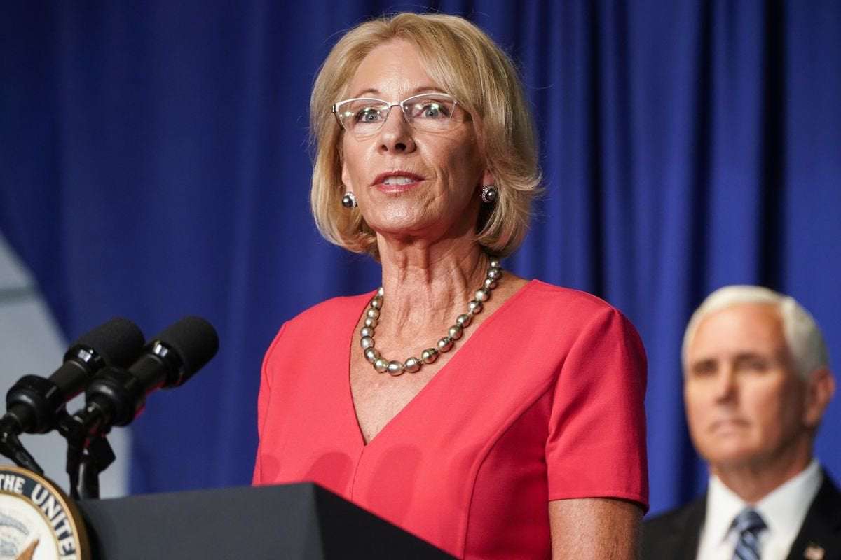 image for Betsy DeVos Resigns, Citing Trump’s ‘Rhetoric’ in Capitol Riot