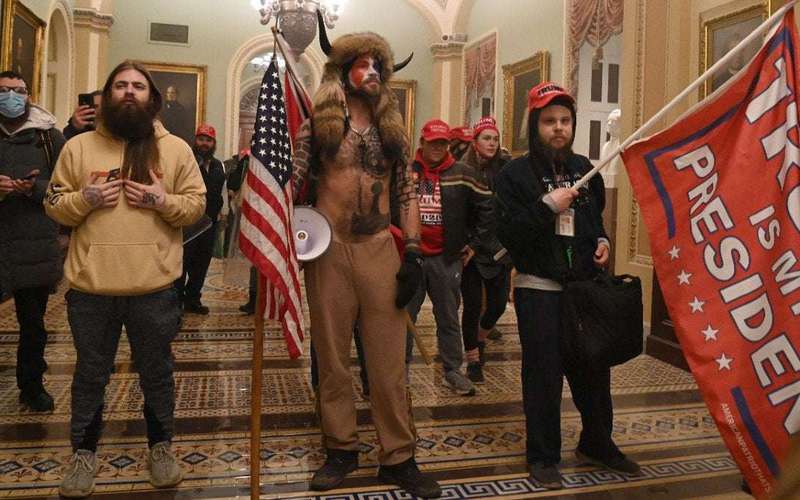 image for Capitol Rioter Seen in Horned Hat, Carrying Spear Arrested: US Attorney