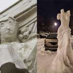 image for Everyone laughing at Spanish sculptures until they bring out the snow shovel